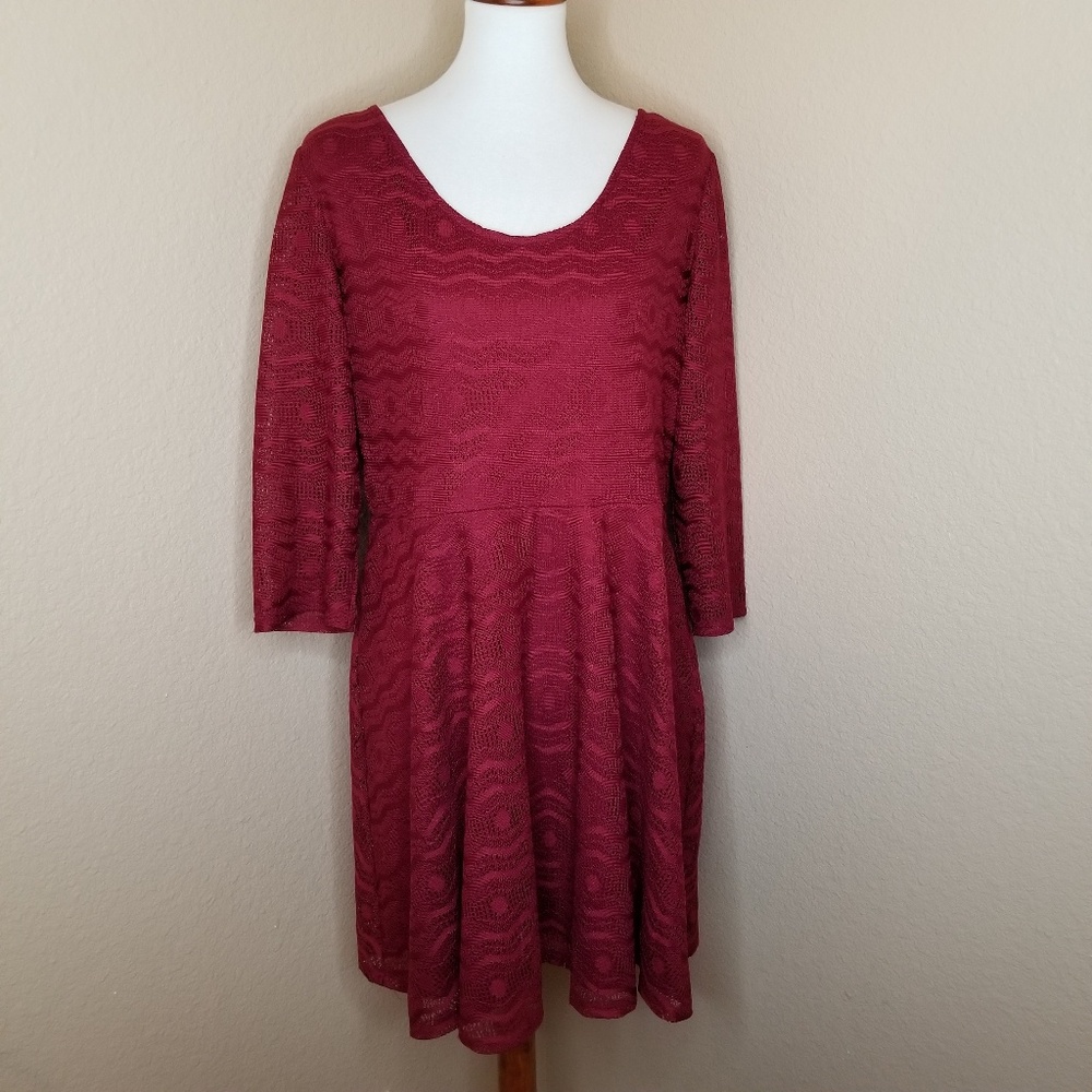 3/4 Sleeve Bow Back Dress
